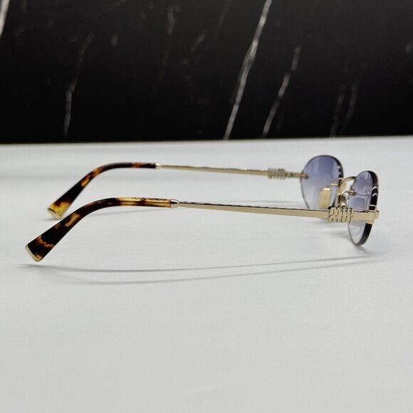 NEW MIU MIU MUA54S ZVN80O SUNGLASSES GOLD OVAL WOMEN SUNGLASSES MU A54S, SMU A54 main image 7